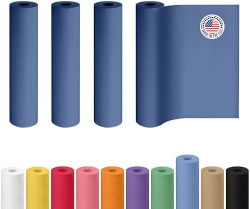 24" x 1200" (100 ft) Blue Kraft Paper Roll, Pack of 4 - USA-Made Quality Craft Paper for Gift Wrapping, Kids' Arts & Crafts, School Projects - 100% Recycled, 50 lb Natural Material by IDL Packaging by IDLPackaging