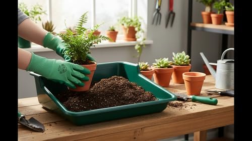 Garden Tidy Tray – Green, 24.5" L x 22" W x 8" H – Sturdy One-Piece Potting Tray, Indoor/Outdoor Gardening, Recycled Plastic, Lightweight, Versatile Use - Image 4