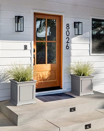 Veradek Brixton Series Cube Plastic Planter - Square Planter for Indoor or Outdoor Patio/Front Porch | Durable All-Weather Use w/Drainage Holes | Classic Estate Design for Flowers, Tall Plants, Trees - Image 7