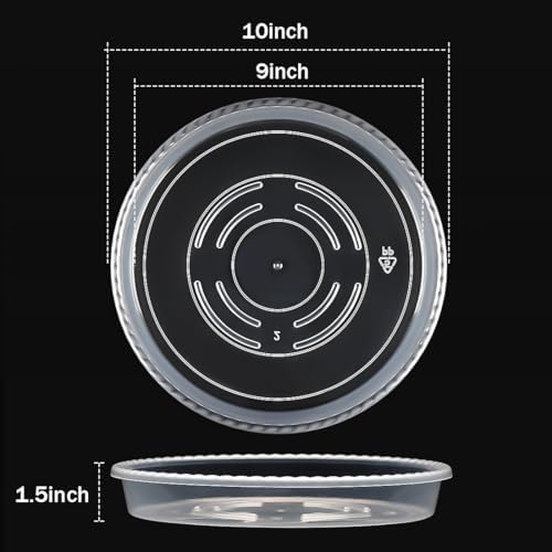 RooTrimmer 10 Pack 10 Inch Clear Plant Saucers for Plant Pots,Thick Heavy Duty Plastic Plant Trays,Transparent Drip Trays for Indoor & Outdoor Plants - Image 2