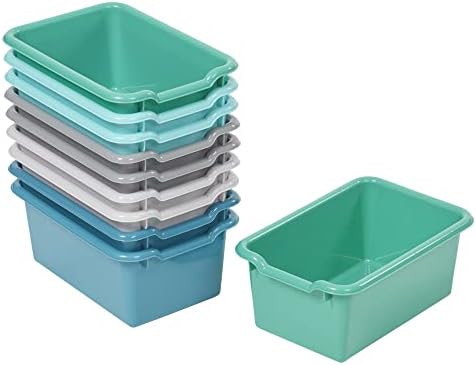 ECR4Kids Scoop Front Storage Bins, Multipurpose Organization, Contemporary, 10-Piece by ECR4Kids