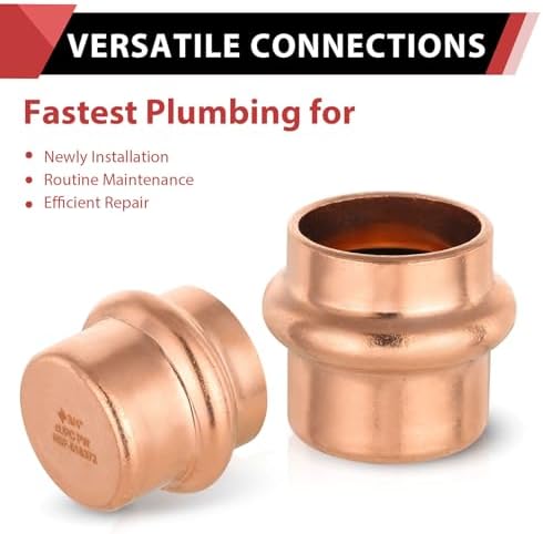 (Pack of 50) EFIELD 3/4-inch Copper Press Fit End Cap (Plug) Plumbing Fittings, LBP Design, Heavy Copper Structure - Image 5