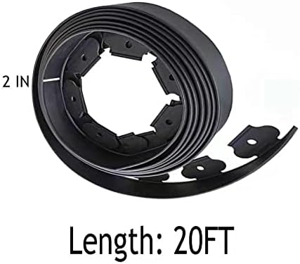 Garden Edging，20ft Landscape Edging with 20 Spikes for Lawn 2 Inch Tall(Black, 20FT) - Image 2