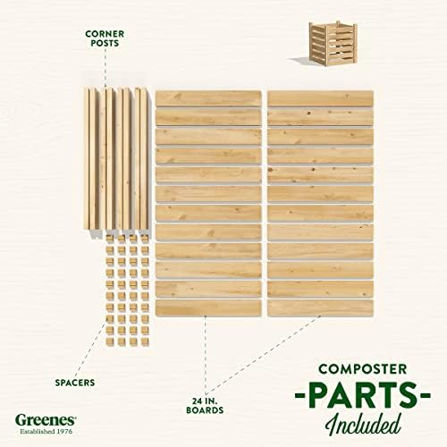 Greenes Fence Premium Cedar Wood Composter, 24" W x 24" L x 31" H (3/4" Thick) / 77.3 Gallons - Made in USA with North American Cedar - Image 5