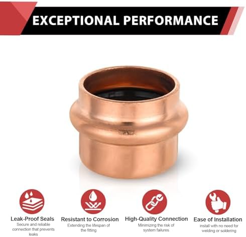 (Pack of 50) EFIELD 1-inch Copper Press Fit End Cap (Plug) Plumbing Fittings, LBP Design, Heavy Copper Structure - Image 3