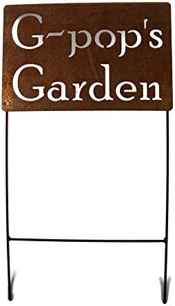 Family Name Gift Garden Stake 20 to 33 Inches Tall (G-Pop's Garden, XL 33" Tall) - Image 2