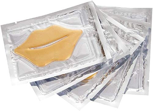 10 Pairs Collagen Crystal Eye Mask and 10 Pcs Collagen Crystal Lip Mask, Anti Aging Eye and Lip Mask, Collagen Crystal Mask Set (Gold)