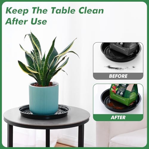 20 Pack 12 Inch Plant Saucer, Large Plastic Plant Saucers for Indoors Outdoor, Black Plant Tray for Pots Plant Water Catcher Tray, Flower Pot Saucers Bulk Plant Drip Trays for Potted Plants - Image 3