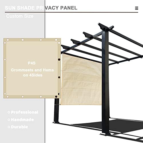 Alion Home Sun Shade Panel Privacy Screen with Grommets on 4 Sides for Outdoor, Patio, Awning, Window Cover, Pergola (12' x 10', Banha Beige) - Image 6