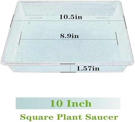 NIMYAU Square Plant Saucer 10 Inch 5 Pack, Plant Stand Flower Pot No Holes, Plant Trays for Pots Heavy Duty Plastic Plant Saucers for Indoors Outdoors Plant Lover Gardening Gifts - Image 2