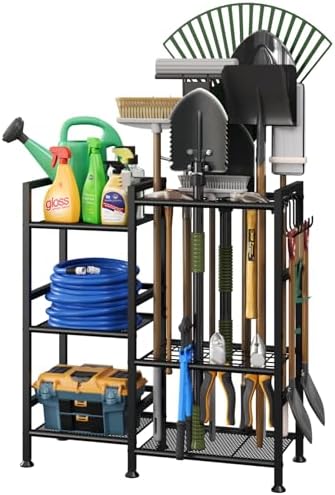 keomaisyto Garden Tool Organizer with Large Hooks, Garage Storage Rack by keomaisyto