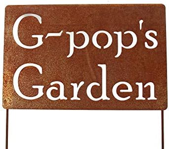 Family Name Gift Garden Stake 20 to 33 Inches Tall (G-Pop's Garden, XL 33" Tall) by Unknown