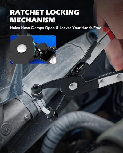OMT Hose Clamp Pliers, 9Pc Automotive Remover Set With Flexible Wire - Image 4