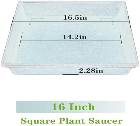 NIMYAU Square Plant Saucer 16 Inch 4 Pack, Plant Stand Plant Trays for Pots Heavy Duty Plastic Plant Saucers for Indoors Outdoors, Flower Pot No Holes Terracotta Plant Lover Gardening Gifts - Image 2