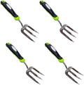 Garden Guru Stainless Steel Hand Weeder Fork Tool – Rust Resistant Stainless Steel – Ergonomic Handle – Great for Planting, Spreading Mulch, Weeding, Loosening & Transplanting Soil (4 Pack) by GardenGuru