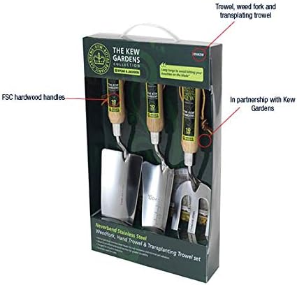 Spear & Jackson 3056KEW Kew Gardens Neverbend Stainless 3 Piece Hand Tool Gift Set – Planting Trowel, Transplant Trowel & Weed Fork – Mirror-Polished Stainless Steel Heads - Image 5