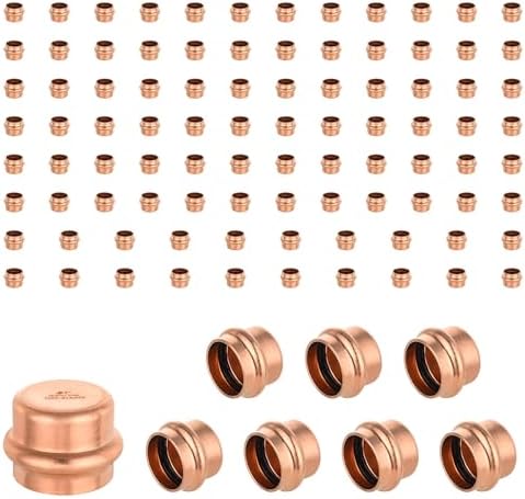 (Pack of 100) EFIELD 1-inch Copper Press Fit End Cap (Plug) Plumbing Fittings, LBP Design, Heavy Copper Structure by EFIELDPEXTUBING
