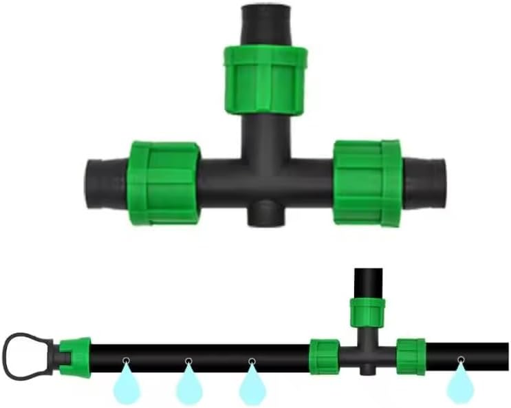 (10-Pack) Drip Irrigation 3-Way Tee 1/2" Universal Perma Connector Barbed Locking Fitting For Drip Tubing - Fits All Brands 16-17mm Drip Tape AG Tubing (10, Tee) - Image 3