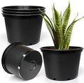 RooTrimmer 7 Gallon Plastic Nursery Pots, 15 Inch Large Plastic Pots for Plants, Round Plant Pots with Drainage Holes, Flower Pots for Outdoor Indoor Plants, Gardening Gifts for Women (5-Pack, Black) by RooTrimmer
