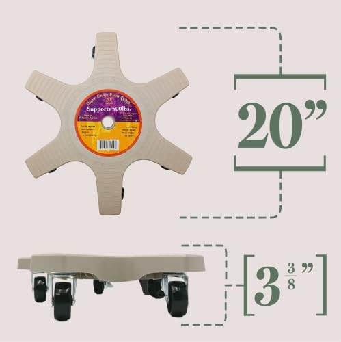 Bosmere 20" Plant Caddie - Heavy-Duty Rolling Plant Stand with Locking Wheels, 500 lb Capacity – Durable Plant Caddy for Indoor/Outdoor Use, Light Gray - Image 5