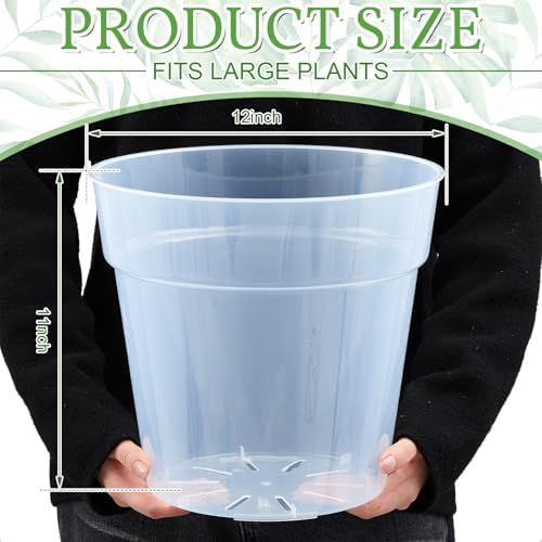 Vesici 6 Pcs 12 Inch Large Thickened Clear Nursery Pots - Image 2