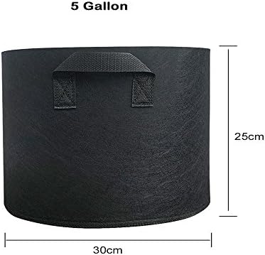 MIFXIN Potato Grow Bags 5 Gallon Vegetable Planter Bag with Handles Nonwoven Fabric Growing Container for Planting Potato Carrot Tomato Onion (5 Pack) - Image 2