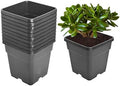 Square Nursery Pots Plant Pots Grow Pots Nursery Container for Planting Soil Plants 0.63 Gallon 10Pcs by Unknown