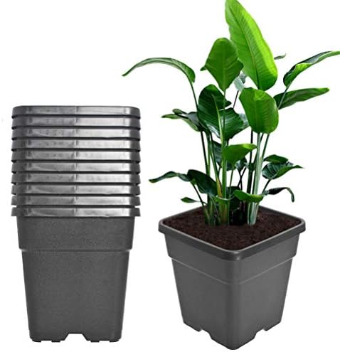 Square Nursery Pots Plant Pots Grow Pots Nursery Container for Planting Soil Plants 5 Gallon 10Pcs by Unknown