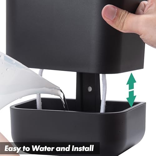 Phoenix Vine 6.5 Inch Wall Mounted Self-Watering Planter Pot for Indoor Houseplants and Herbs | Hanging Planter for Window Sills, Bathroom Walls, Home & Office Décor, Black, Set of 2, 01-C-E-2 - Image 3