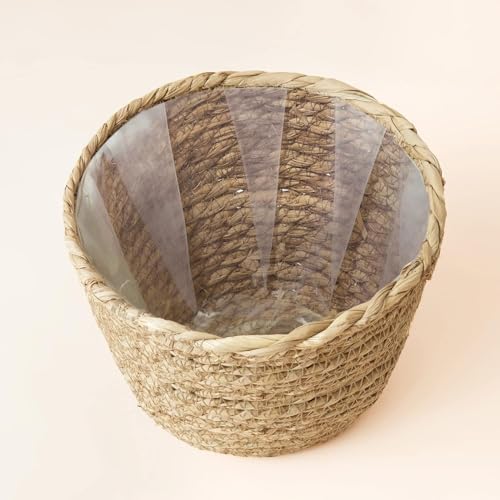 LA JOLIE MUSE Seagrass Basket Planters for Indoor Plants, Flower Pot 3 Pack - Image 4