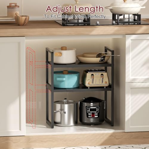 2 Pack Expandable Storage Shelves,100LBS Heavy Duty Metal Shelving Units - Image 5