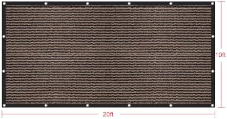 Shatex 90% Sun Shades for Patios 10x 20ft Shade Fabric Sun Shade Cloth Taped Edge with Grommets Sun-Block Mesh Shade for Pergola Cover Canopy Mocha, 12 Bungee Balls - Image 4