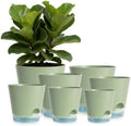 GARDIFE 2026 Upgraded Self Watering Plant Pots with Drainage Hole, 8/7/6.5/6/5.5/5/4 Inch Flower Planting Containers for House Plants, African Violet, Flowers, Cactus (Green, 8+7+6.5+6+5.5+5+4 inch) by GARDIFE