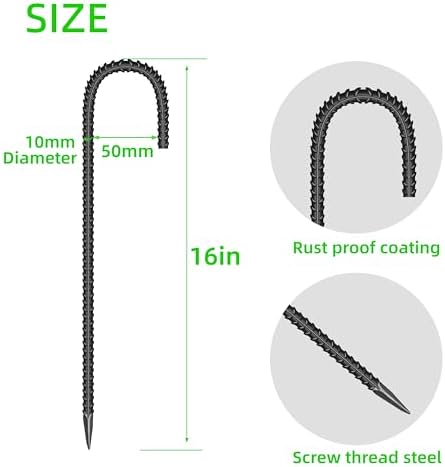 27 Pcs 16-Inch Garden Ground Stakes Galvanized Steel J Shape Hook Staple - Image 2