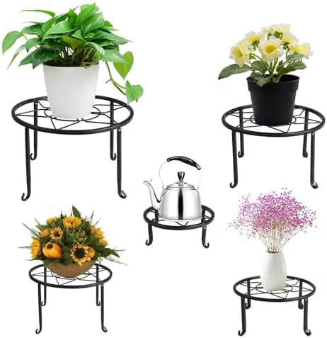 5 Pack Metal Plant Stand,Heavy Duty Plant Stands for Indoor and Outdoor - Image 6