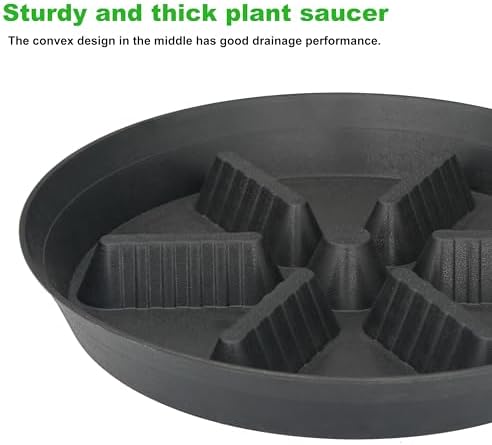 4 Pack Plant Saucer 17 inch 2 Pack, Raised Middle Plant Trays for Pots, Large Plastic Plant Saucers for Indoors, Water Tray for Plants,Drip Trays Plant Stand Water Catcher Tray, Pot Saucers for Plants - Image 3