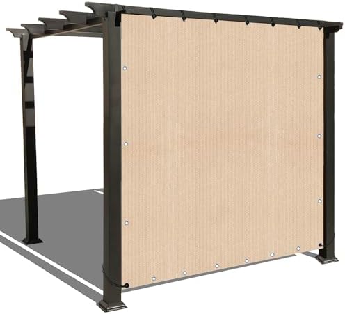 Alion Home Sun Shade Panel Privacy Screen with Grommets on 4 Sides for Outdoor, Patio, Awning, Window Cover, Pergola (16' x 5', Banha Beige) by ALIONHOME