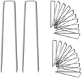 12 Inch Galvanized Garden Landscape Staples Stakes, 25 50 100 PCS Anti-Rust Garden Staples Tent Ground Stakes U-Shaped Landscape Pins for Secure Lawn Fabric, Decoration (100, 12 Inch) by Unknown