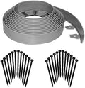 EasyFlex Tall Wall No-Dig Landscape Edging with Anchoring Spikes, 2.5 in. Tall Straight Top Plastic Garden Border with Woodgrain Texture, 40 Foot Kit, Gray (3220GYE-40C) by EasyFlexLandscapeProducts