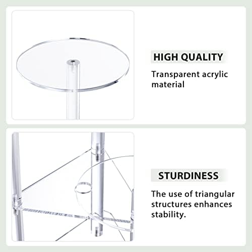 Sumerflos Acrylic Corner Plant Stand 3 Tier - Clear Indoor Plant Shelf Plant & Flower Display Rack Pot Holder for Living Room Balcony Window Modern - Image 4