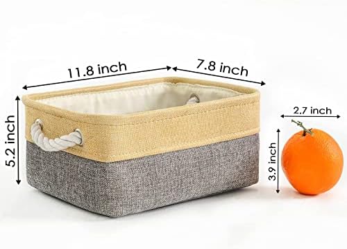 TheWarmHome Small Storage Bins Basket - Small Storage Baskets for Organizing Shelves, Fabric Storage Cubes Organizer for Changing Table Clothes Shoes Sock Towel Dog Toy,Decorative Basket Gift - Image 2