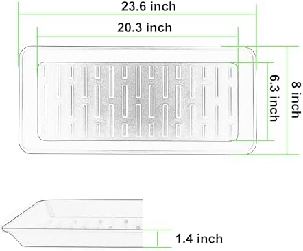 2 Pack Plastic Plant Tray Saucer Rectangular 24 Inch, Plant Trays Saucers for Indoor Outdoor, Water Drip Tray for Flower Pot Planter, Windowsill, 8 x 24 Inches, Beige - Image 2