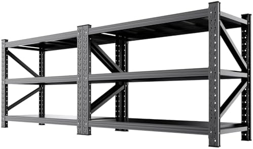 2 Pack 59" W Storage Shelves, 3T Adjustable Garage Shelving Unit, Rust Proof Large Metal Storage Rack, 20" Dx59 Wx54.3 H Industrial Shelving for Warehouse, Basement, Supermarket by AXASIIO