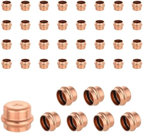 (Pack of 40) EFIELD 1-inch Copper Press Fit End Cap (Plug) Plumbing Fittings, LBP Design, Heavy Copper Structure by EFIELDPEXTUBING