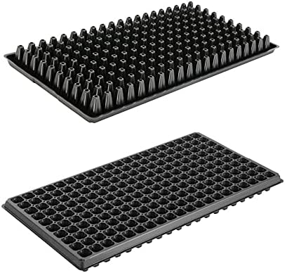 RooTrimmer 10 Pack 200 Cell Seed Starter Trays- Thick Durable Plastic Nursery Flats with Drainage Holes for Seedlings, Propagation, Seed Germination, Fits Shallow 1020 Trays by RooTrimmer