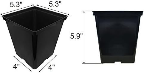1/2 Gallon Square Nursery Pots 48PCS Black Thick Durable Plastic Flower Pots with Drainage Holes, Reusable Seedling propogation Starter Pots for Indoor Plants, Transplanting, Succulents - Image 3
