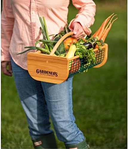 Gardener's Supply Company Large Garden Harvest Basket | Versatile Gardening & Vegetable Gathering Hod | Natural Smooth Pine - Maple Frame and Coated Mesh | 9"L x 11"W x 11"H - Image 5