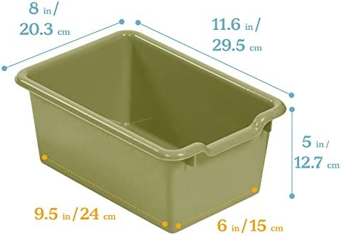 ECR4Kids 10 Cubby Mobile Tray Cabinet with Bins, 5x2, Natural - Image 4