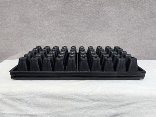 Green Oasis 50-Cell Seed Starter Trays - Heavy Duty Plastic Nursery Propagation Trays with Drainage Holes, Reusable, Fits Standard 1020 Flat Trays, Black (20) - Image 5