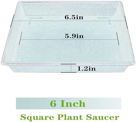 NIMYAU Square Plant Saucer 6 Inch 5 Pack6 8 12 14 16 18 20 Heavy Duty Plastic Plant Saucers for Indoors Outdoors, Plant Trays for Pots, Flower Pot No Holes Plant Drip Trays - Image 2